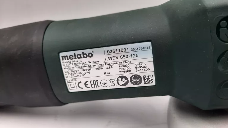 SZLIFIERKA KĄTOWA METABO WEV 850-125 125 MM 850 W /*OKAZJA*
