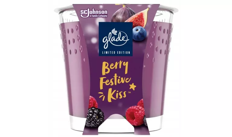 GLADE ŚWIECA ZAPACHOWA W SZKLE BERRY FESTIVE KISS 112G