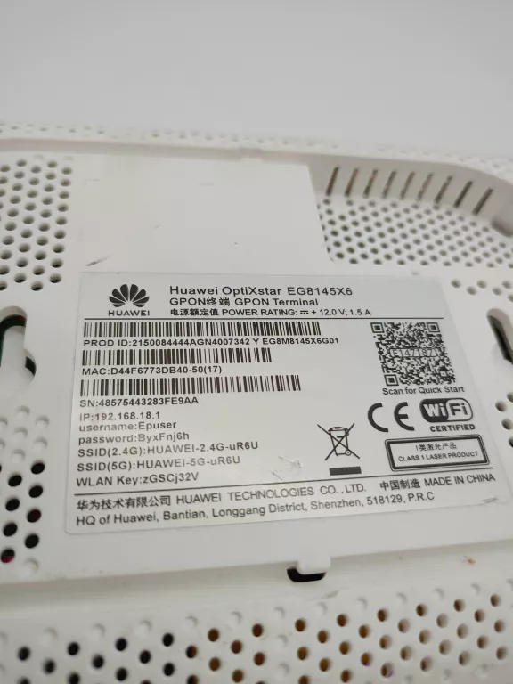 ROUTER HUAWEI OPTIXSTAR EG8145X6 + ZASILACZ ZOBACZ!!