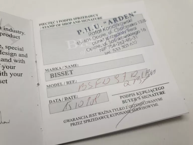 ZEGAREK MĘSKI BISSET HARDCORE ZŁOTY BSFD97 KOMPLET
