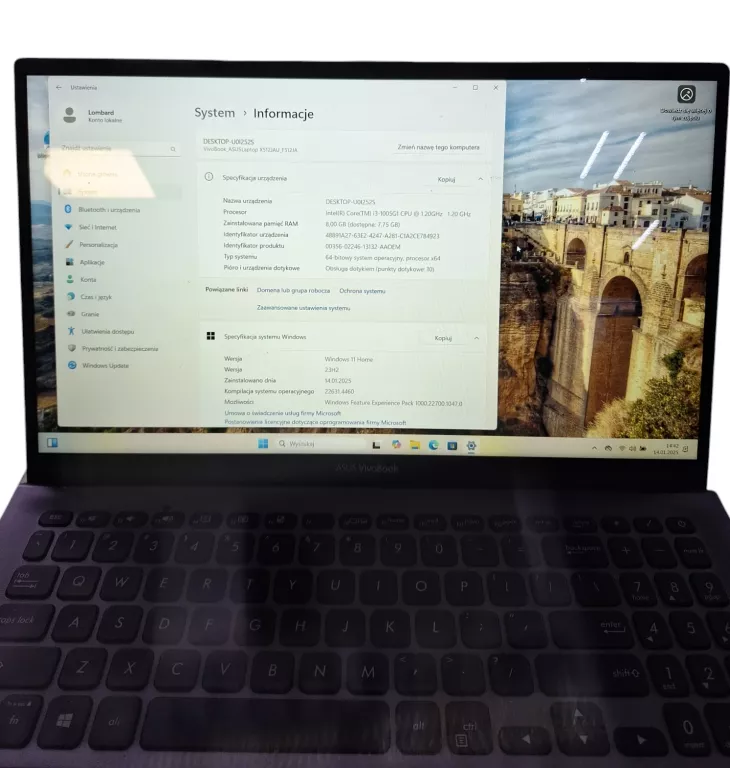 LAPTOP ASUS VIVOBOOK F512J DOTYKOWY EKRAN! 8/128GB +ŁAD