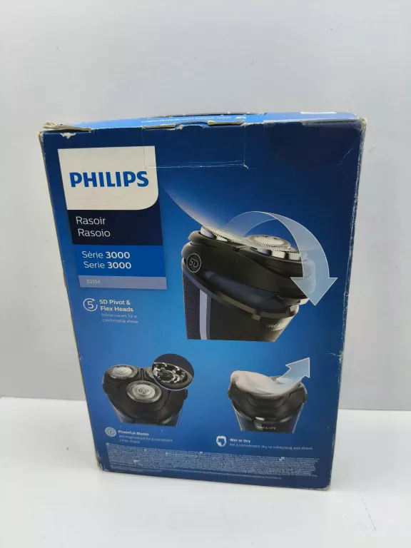 GOLARKA GŁOWICOWA PHILIPS TRYMER 3000 S3133/57, NA SUCHO I MOKRO + DO NOSA