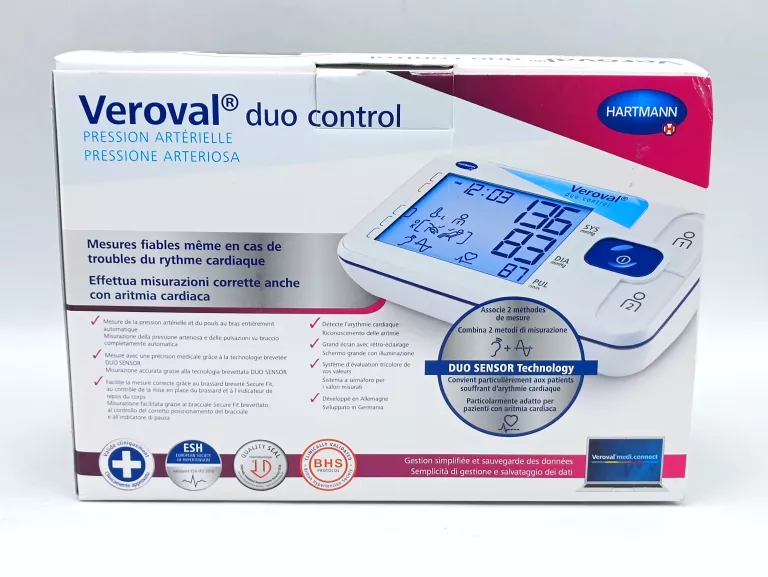CIŚNIENIOMIERZ VEROVAL DUO CONTROL PRZEDRAMIĘ AUTOMATYCZNY 2 UŻYT.
