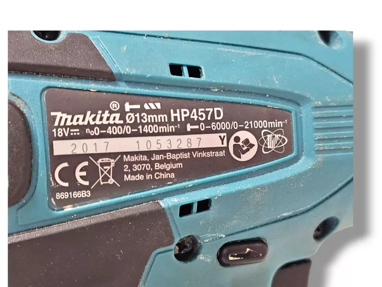 WKRĘTARKA MAKITA HP457D + 2 AKU 1,5AH 18V + ŁADOWARKA