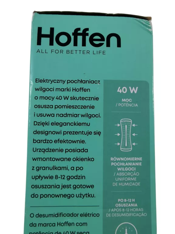 HOFFEN HO-00092 OSUSZACZ WILGOCI 40W MOCNY OSUSZA POMIESZCZENIE 15M2 TOP
