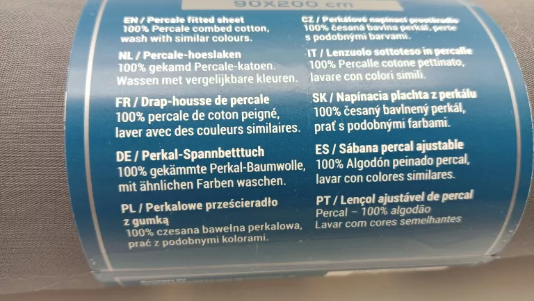 LA MAISON REVE PERKALOWE PRZEŚCIERADŁO Z GUMKĄ 90X200 SZARE