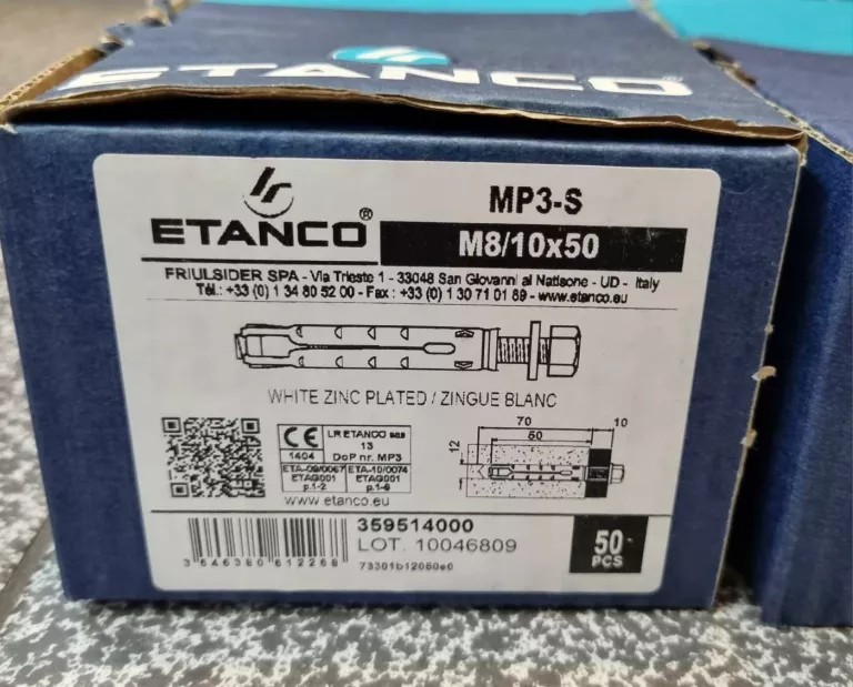 KOTWY ETANCO MP3-S M8/10X50 8X50SZTUK