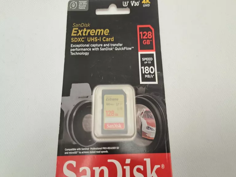 KARTA SD SDXC SANDISK EXTREME 128GB 180MB/S