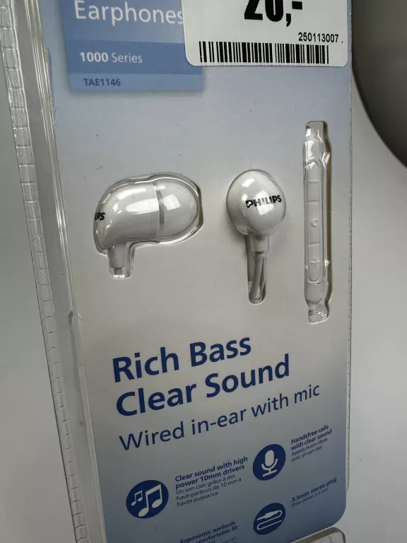 SLUCHAWKI PHILIPS EARPHONE SERIES 1000