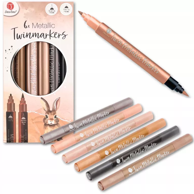 6X METALLIC TWINMARKERS DECOTIME BRĄZ 8717438475288