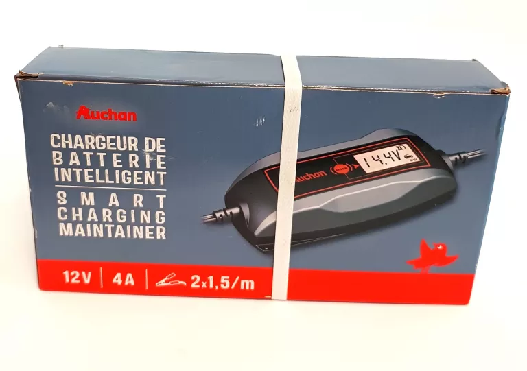 INTELIGENTNA ŁADOWARKA DO AKUMULATORA 12V/4A 2X 1,5 M AUCHAN
