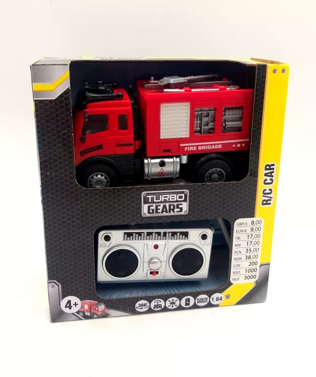 ZABAWKA TURBO GEARS 1/64 NA BATERIE STRAŻ POŻARNA
