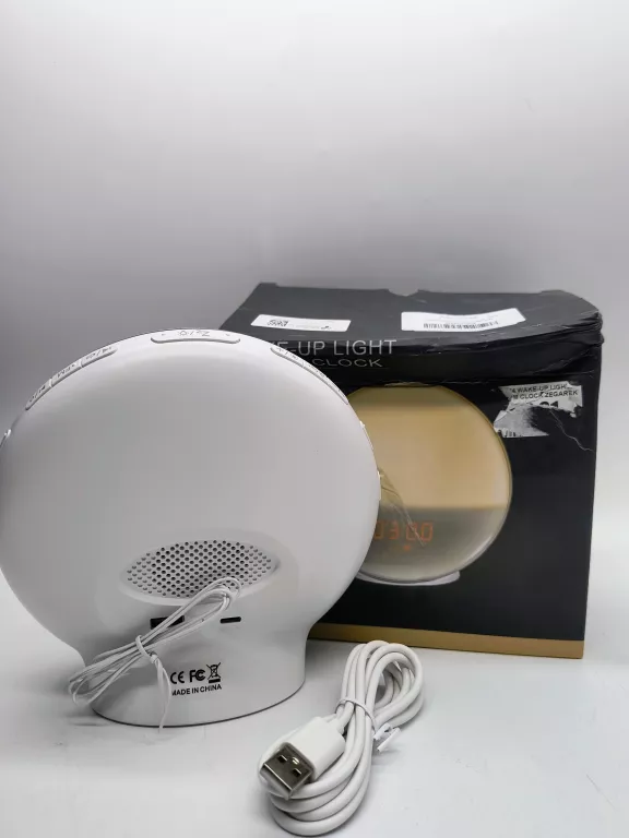 BUDZIK ŚWIETLNY ZEGAR LAMPKA NOCNA LED SYMULATOR WSCHODU SŁOŃCA