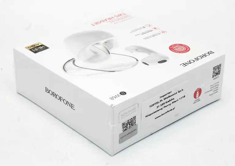 SŁUCHAWKI BLUETOOTH BOROFONE TWS BW68 EXTREME BIAŁE