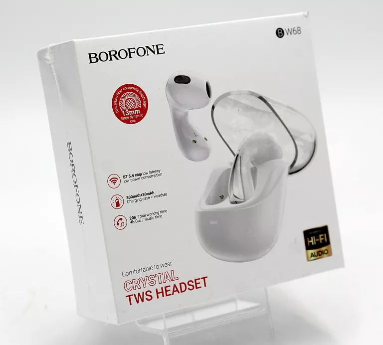 SŁUCHAWKI BLUETOOTH BOROFONE TWS BW68 EXTREME BIAŁE