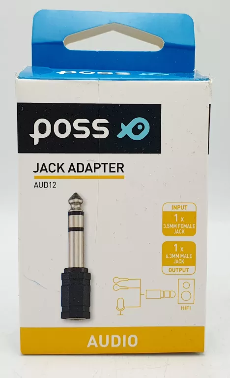 POSS JACK ADAPTER AUDIO 3,5MM - 6,3MM