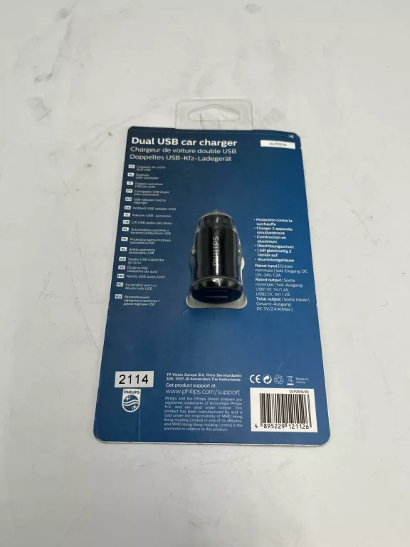 ŁADOWARKA SAMOCHODOWA PHILIPS CAR CHARGER 2 X USB A 12W