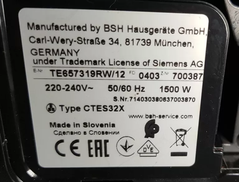 EKSPRES DO KAWY SIEMENS EQ6 PLUS S700 TE657319RW GWARANCJA