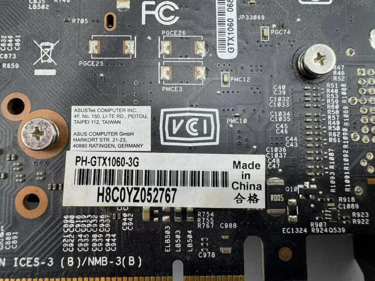 ASUS GEFORCE GTX 1060 PHOENIX 3GB GDDR5