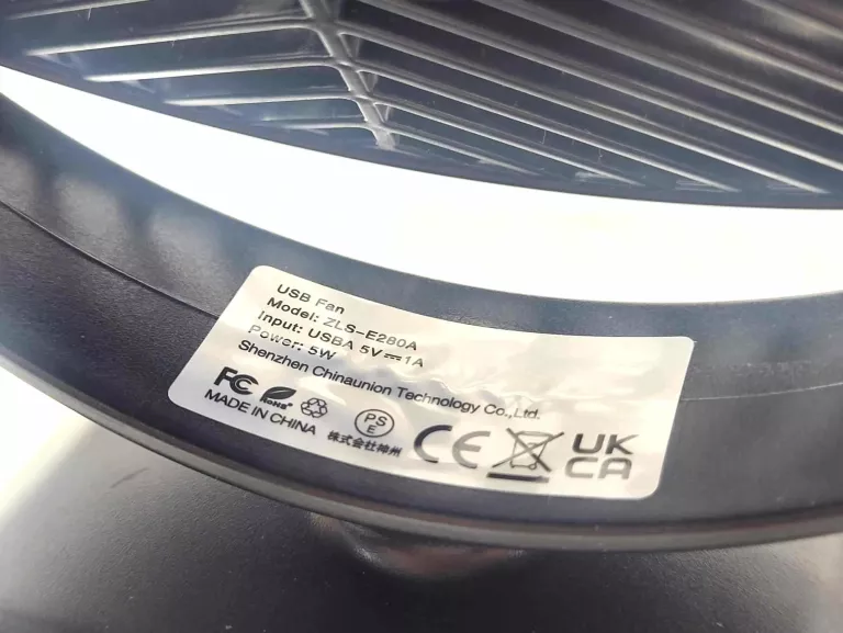 MINI WENTYLATOR BIURKOWY STOŁOWY NA USB CZARNY 3 PRĘDKOŚCI