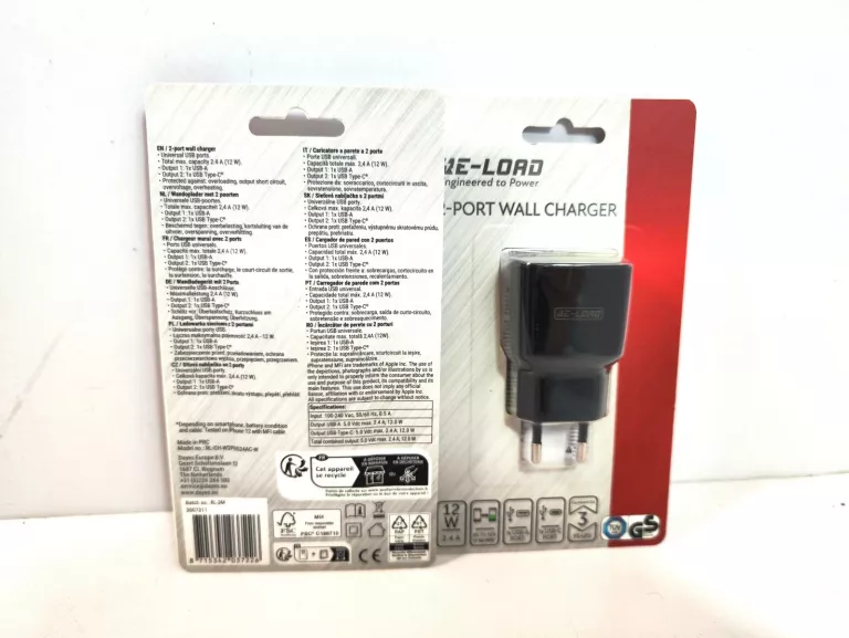ŁADOWARKA RELOAD 2 PORTY USB USB C