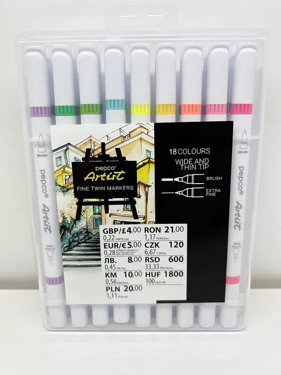 MARKERY DWUSTRONNE ARTIST FINE TWIN MARKERS, 18SZT.