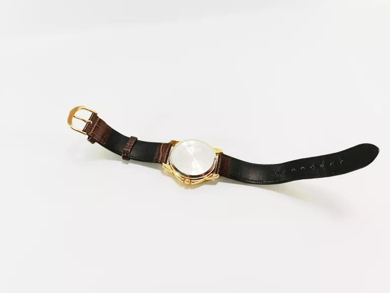 ZEGAREK MĘSKI CASIO MTP-V004 ZŁOTA TARCZA PASEK W BRĄZOWYM KOLORZE