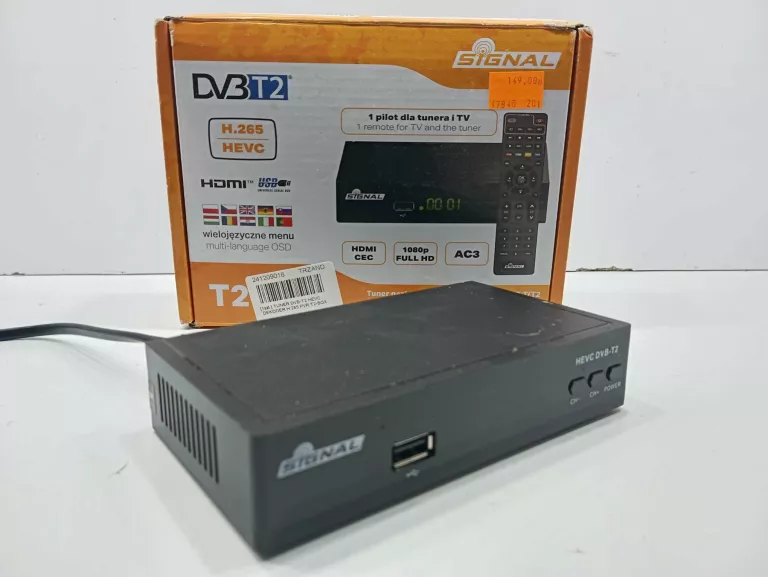 TUNER DVB-T2 HEVC DEKODER H.265 PVR T2-BOX SIGNAL KOMPLET