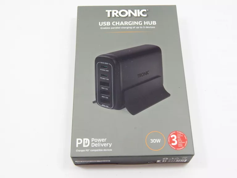 TRONIC STACJA ŁADUJĄCA USB "TUL 2 A1", 30 W Z 2X USB-C, 3X USB-A