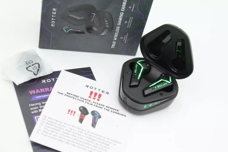 ROTTER EARBUDS BEZPRZEWODOWE SŁUCHAWKI DOKANAŁOWE GAMINGOWE  BLUETOOTH