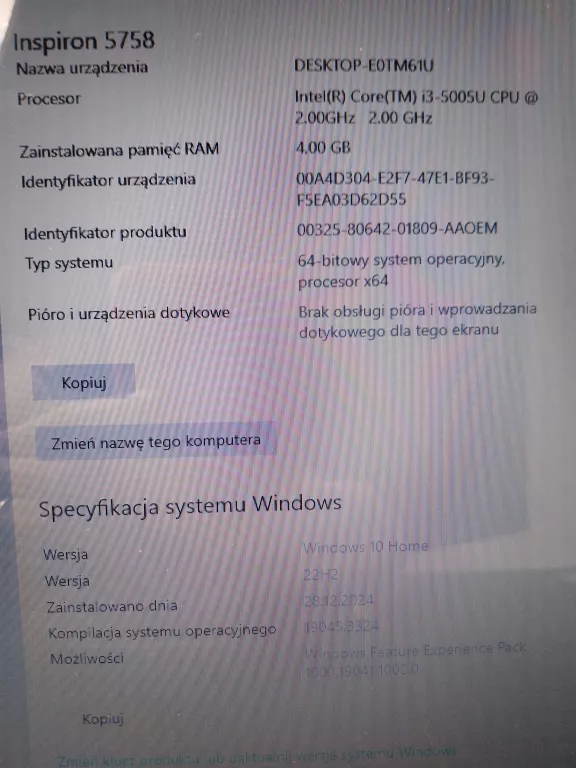 LAPTOPDELL INSPIRON 5758 I3