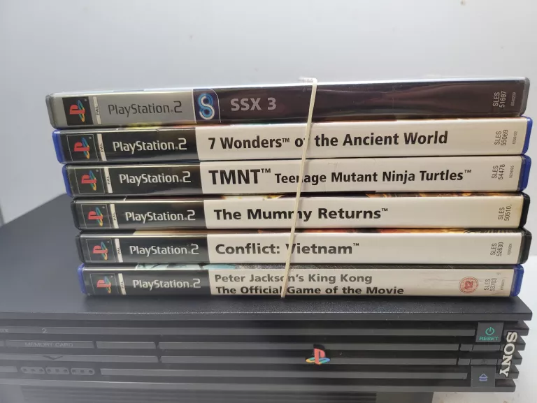 KONSOLA SONY PLAYSTATION 2 PS2 FAT+PAD  ZASILACZ + GRY