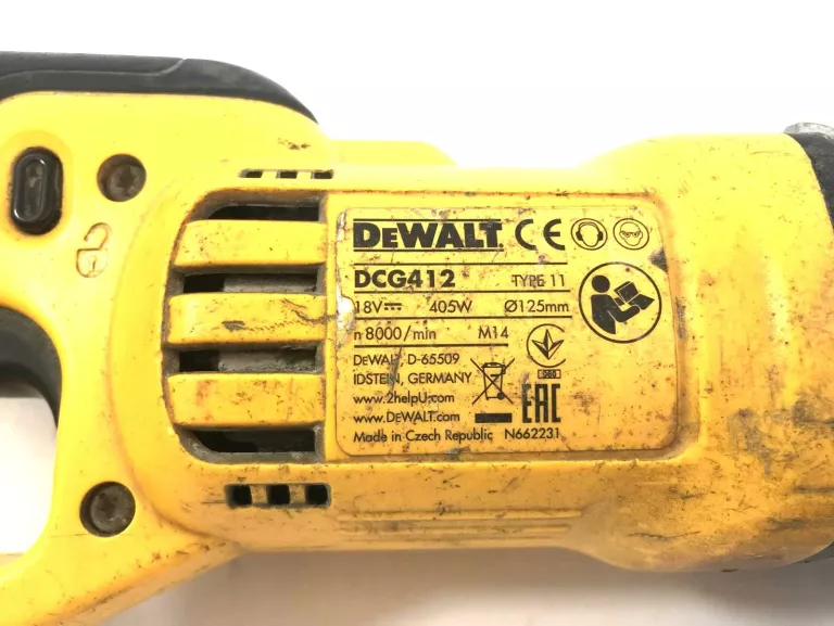 SZLIFIERKA KĄTOWA AKUMULATOROWA DEWALT DCG412