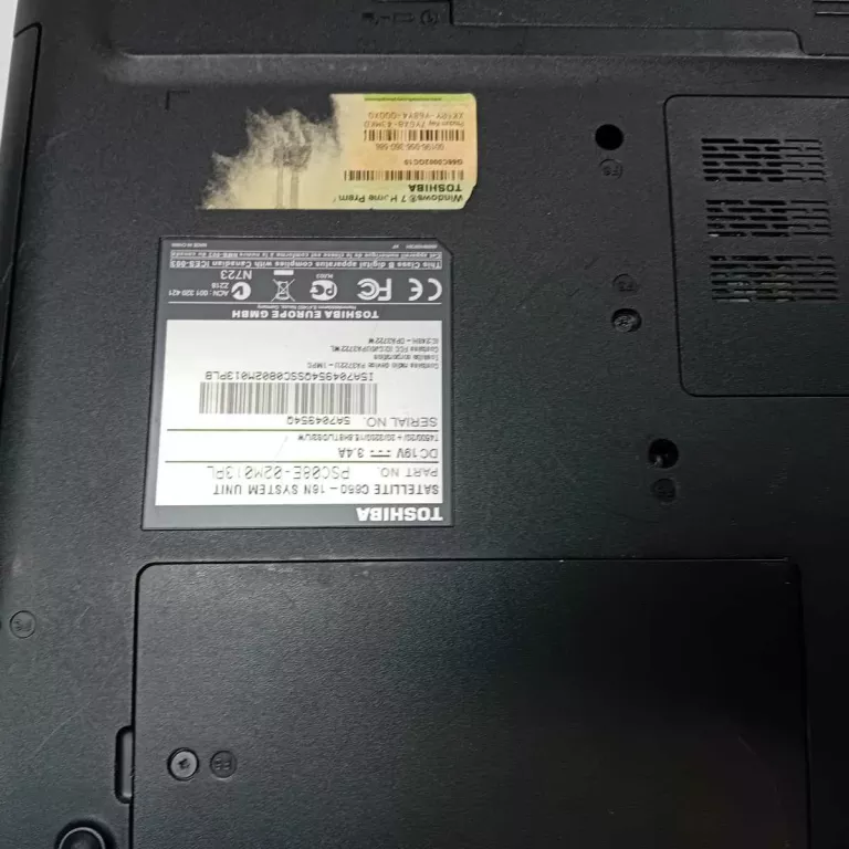 LAPTOP TOSHIBA C650 PENTIUM X2@2.3GHZ 4GB RAM