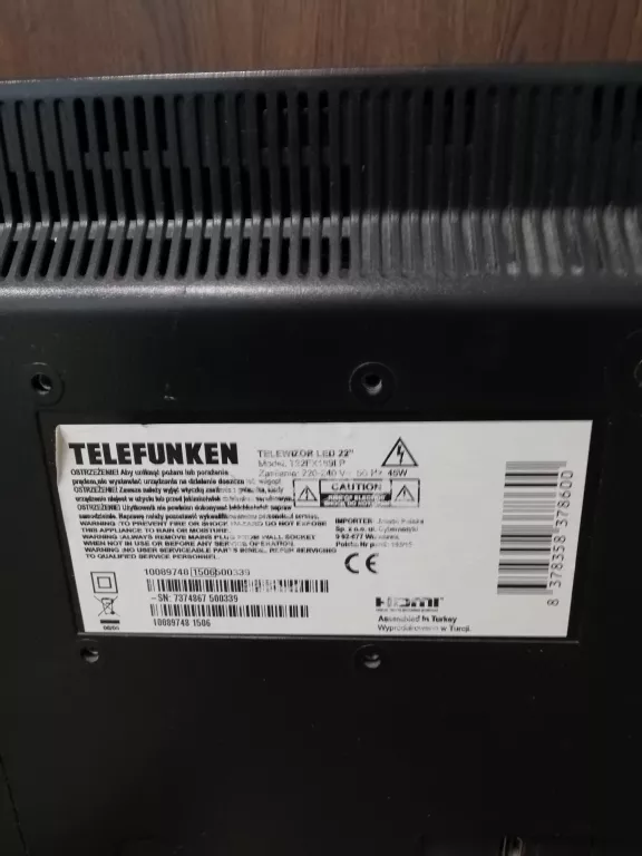 TELEWIZOR LED TELEFUNKEN T22FX189LP 22' FULL HD + PILOT