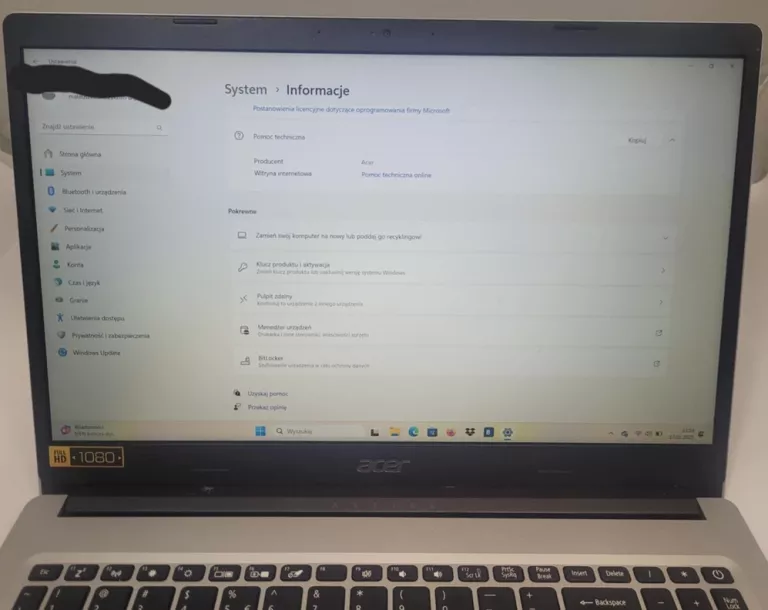 LAPTOP ACER ASPIRE 3 A315-23 N18Q13 + ŁADOWARKA @OKAZJA