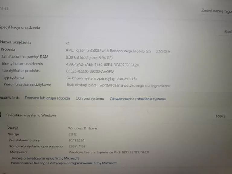 LAPTOP ACER ASPIRE 3 A315-23 N18Q13 + ŁADOWARKA @OKAZJA