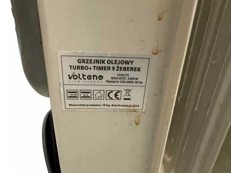 GRZEJNIK OLEJOWY VOLTENO TURBO 9 ŻEBEREK 2400W
