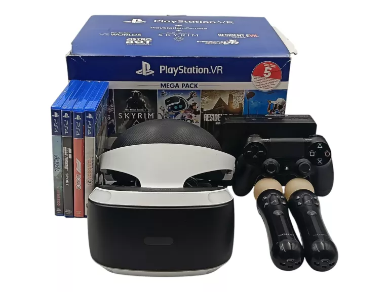 PLAYSTATION VR GOOGLE +2 PADY MOVE + PAD PS4 +4 GRY