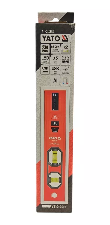 YATO POZIOMNICA POZIOMICA ELEKTRONICZNA 230MM TORPEDO DALMIERZ LASEROWY US