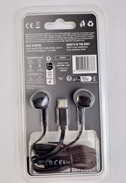 SŁUCHAWKI FRESH N REBEL USB-C KABEL CZARNE 8720249808787