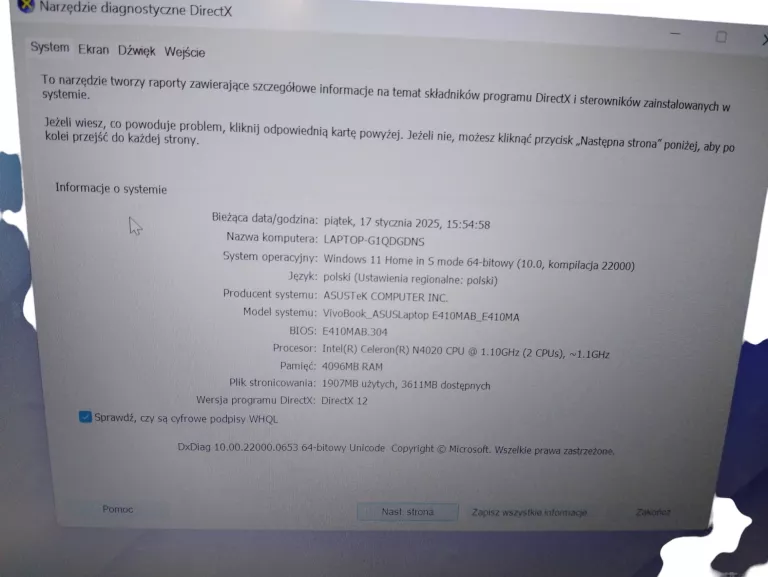 LAPTOP VIVOBOOK GO E410MA-RTL8821CE PUDEŁKO