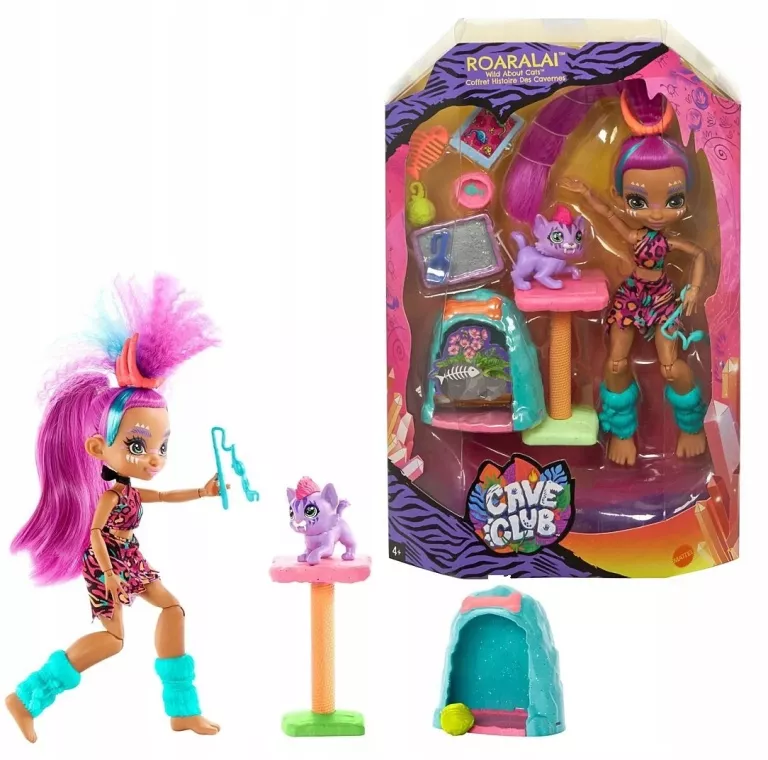 LALKA CAVE CLUB MATTEL CAVE CLUB ZESTAW HISTORYJKA LALKA ROARALAI