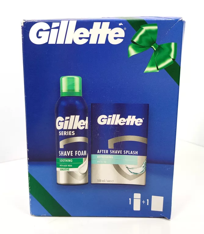 GILLETTE ZESTAW PIANKA DO GOLENIA + PŁYN PO GOLENIU AFTER SHAVE ICE 70 ML