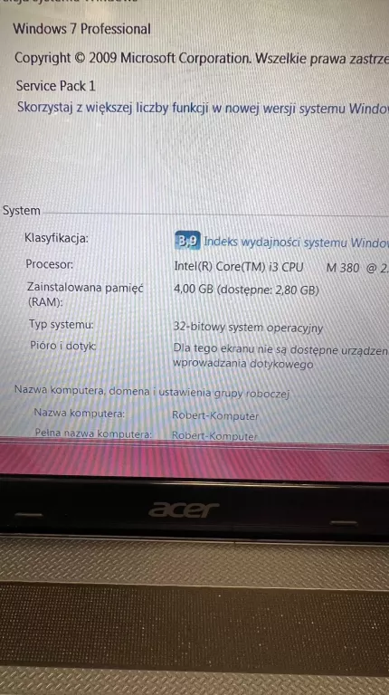 LAPTOP ACER 5733 TORBA