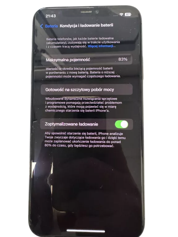 IPHONE 11 PRO MAX 64GB 83% STŁUCZENIE EKRANU