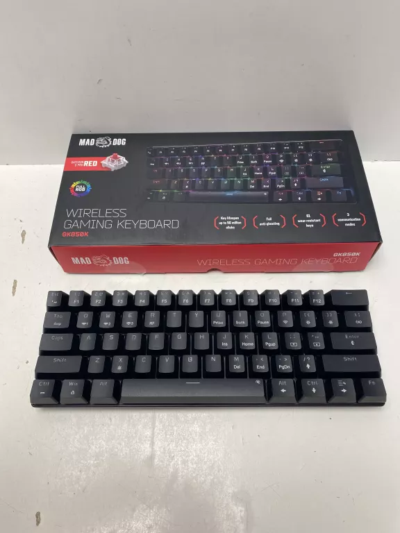 KLAWIATURA MAD DOG GK850K GATERON RED CZARNA