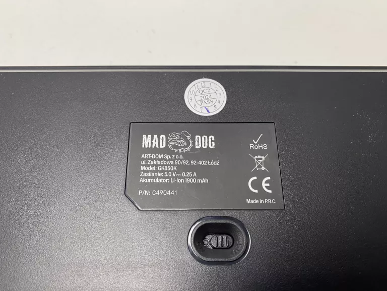 KLAWIATURA MAD DOG GK850K GATERON RED CZARNA