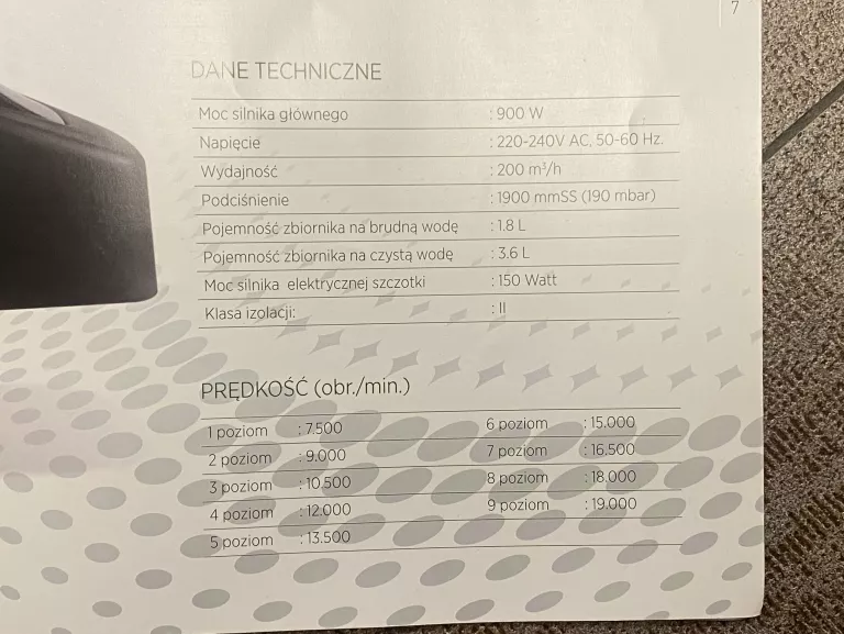 ODKURZACZ WODNY ROBOCLEAN SPLUS 114K 900W