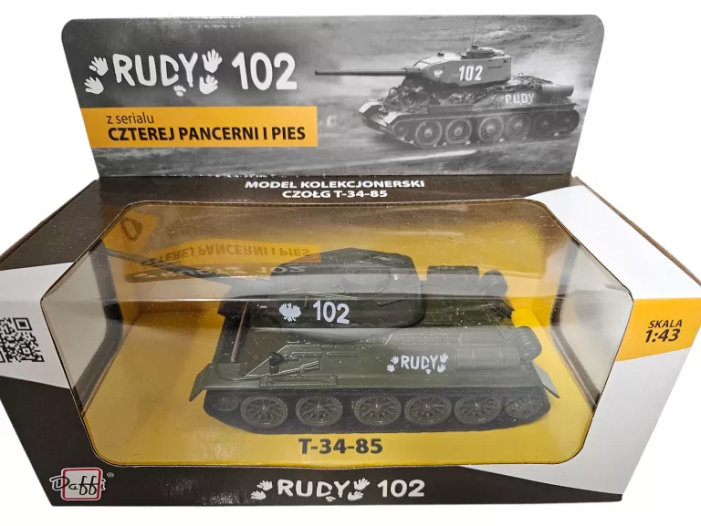 CZOŁG METALOWY RUDY 102 T-34-85 MODEL 1:43 DAFFI 181021